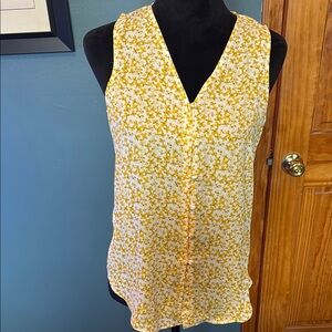 Rachel Zoe Yellow and White Sleeveless Tank Top